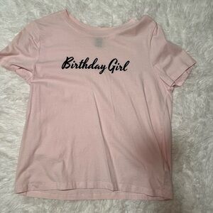 Pink Birthday Girl Kids Shirt